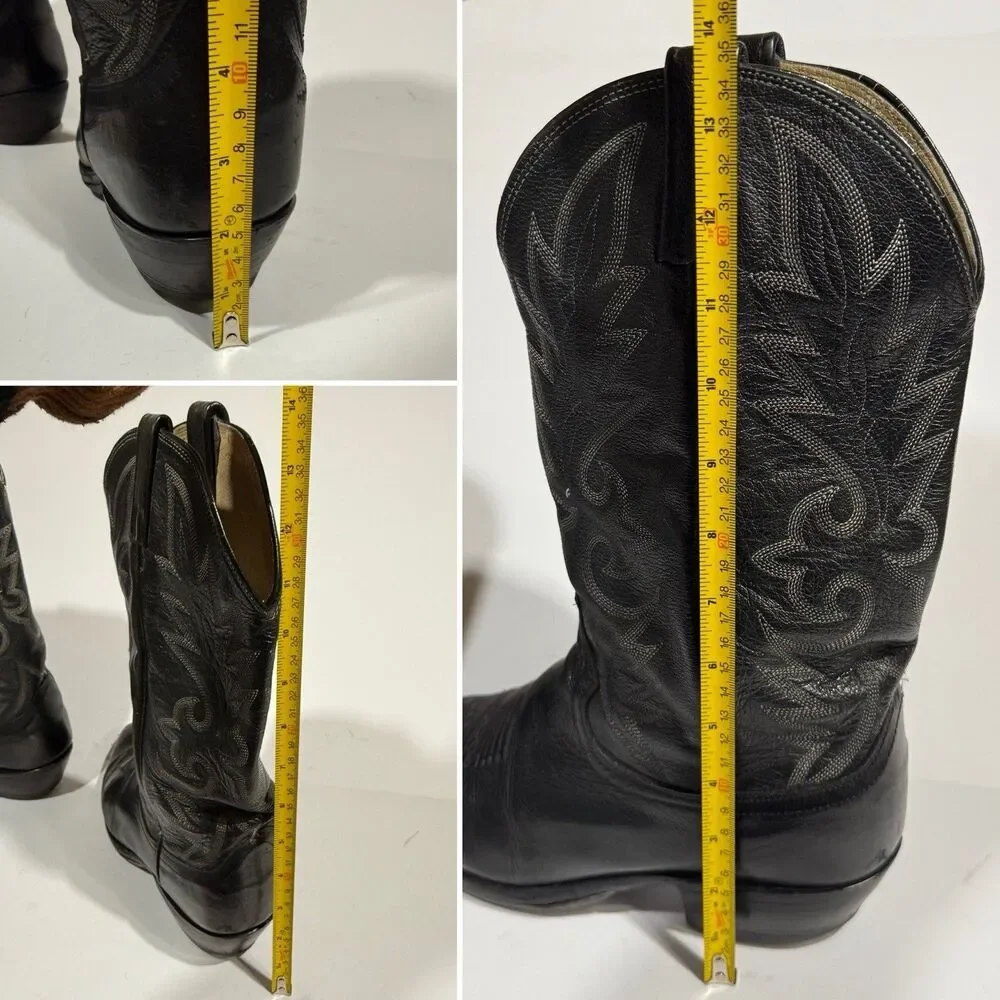 Dan Post Black Men's Size 10 D Pebble Grain Cowboy Boots